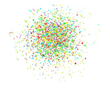 Konfeti izole beyaz zemin üzerinde. Doku ile birçok pırıltılar. Tatil öğeleri. El ilanları, afişler ve Tekstil için şablon. Tebrik kartları