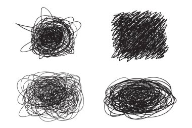 Beyaz karışık şekillerdeki. Kaos desen. Karalama kroki. Çizgiler bir dizi arka plan. Karmaşık kaotik doku. Sanat yaratma. Siyah beyaz resim. Doodles'ın posterleri ve el ilanları