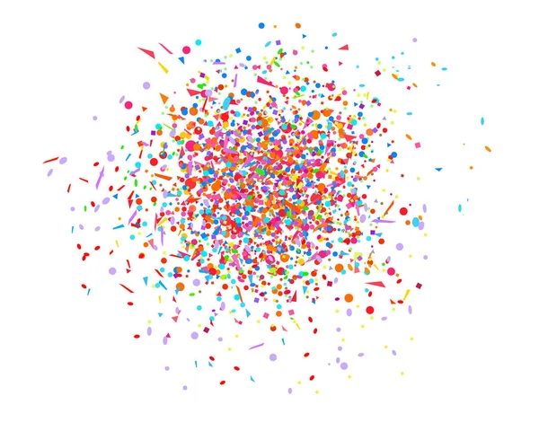 Confettis Sur Blanc Isolé Fond Géométrique Avec Des Paillettes Multicolores — Image vectorielle