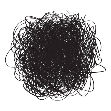 Beyaz karışık şekli. Kaos desen. Karalama kroki. Çizgiler bir dizi arka plan. Karmaşık kaotik doku. Sanat yaratma. Siyah beyaz resim. Doodle için poster ve el ilanı