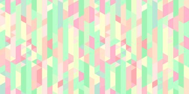 Poligonal arka plan. Sorunsuz mozaik desen. Yüzey soyut geometrik duvar kağıdı. Çizgili çok renkli zemin. Kiremitli doku. Basım endüstrisi, t-shirt ve tekstil baskı