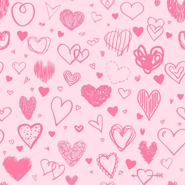 Fondo Colorido Sin Costuras Con Corazones Grandes Pequeños Fondo Pantalla — Vector de stock