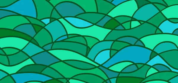 Абстрактные Морские Обои Поверхности Волнистый Морской Фон Мозаика Волнами Разноцветная — стоковый вектор