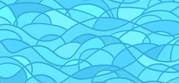 Анотація Морських Шпалер Поверхні Хвилястий Морський Фон Мозаїчний Візерунок Хвилями — стоковий вектор