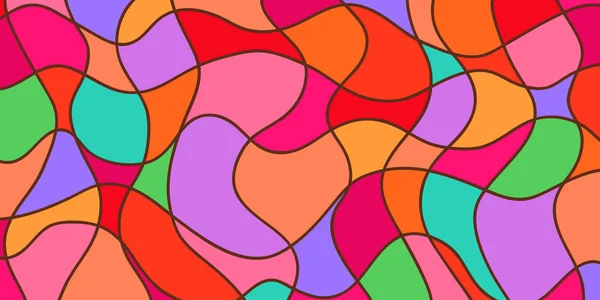 Abstrakte Fliesentapete Der Oberfläche Welliger Hintergrund Mosaikmuster Mit Wellen Mehrfarbig — Stockvektor
