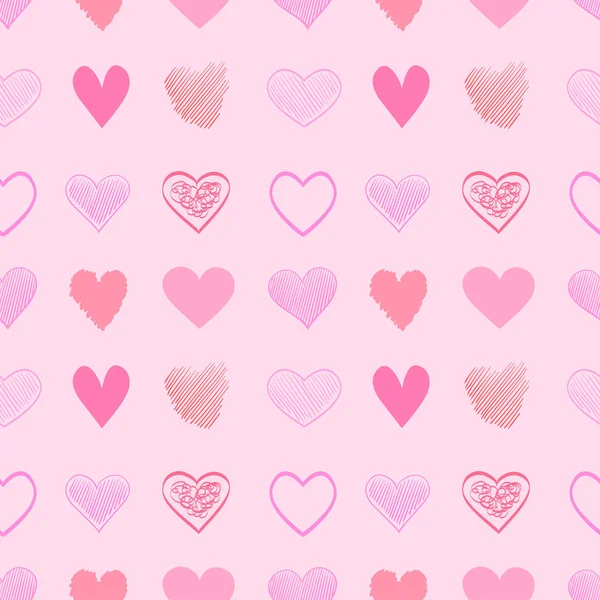 Fondo Dibujado Mano Con Corazones Colores Fondo Pantalla Grueso Sin — Archivo Imágenes Vectoriales