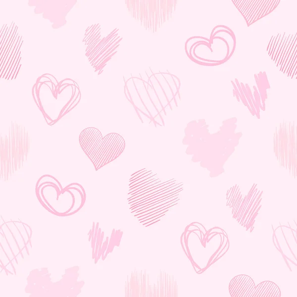 Fondo Dibujado Mano Con Corazones Colores Fondo Pantalla Grueso Sin — Archivo Imágenes Vectoriales