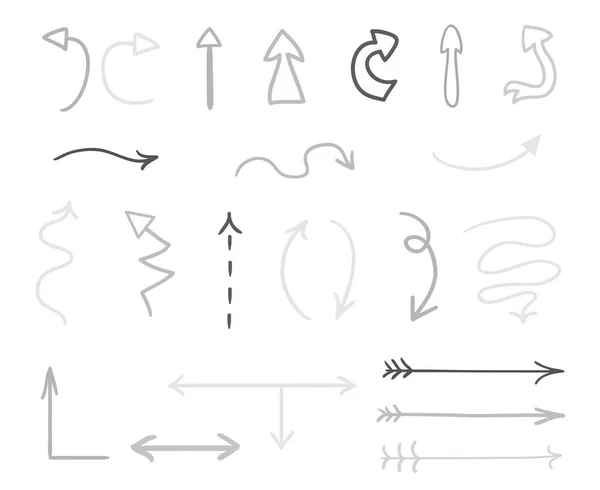 Handgezeichnete Infografik Elemente Auf Weiß Abstrakte Pfeile Zeilenkunst Satz Von — Stockvektor