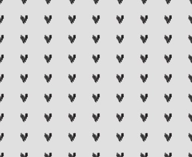 El ile kalpleri arka plan çekilmiş. Sorunsuz duvar kağıdı yüzeyinde. Kaotik doku ile birçok aşk işaret. Güzel desen. Hat sanatı. Afiş, el ilanı veya poster yazdırma. Siyah beyaz resim