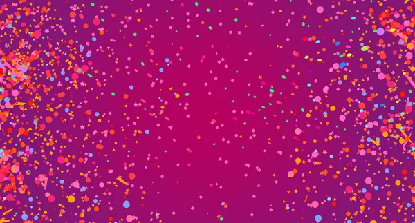 Padrão Festivo Com Elementos Geométricos Aleatórios Fundo Colorido Com Confete — Vetor de Stock