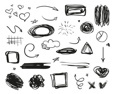 Infographic öğeleri yalıtım arka plan üzerinde. Arka plan beyaz çizgiler bir dizi. Karmaşık kaotik dokular. El karışık desenler çekilmiş. Siyah beyaz resim