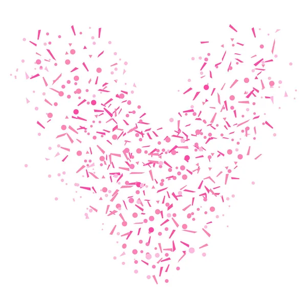 Coeur Confettis Sur Blanc Isolé Fond Coloré Vacances Partir Éléments — Image vectorielle
