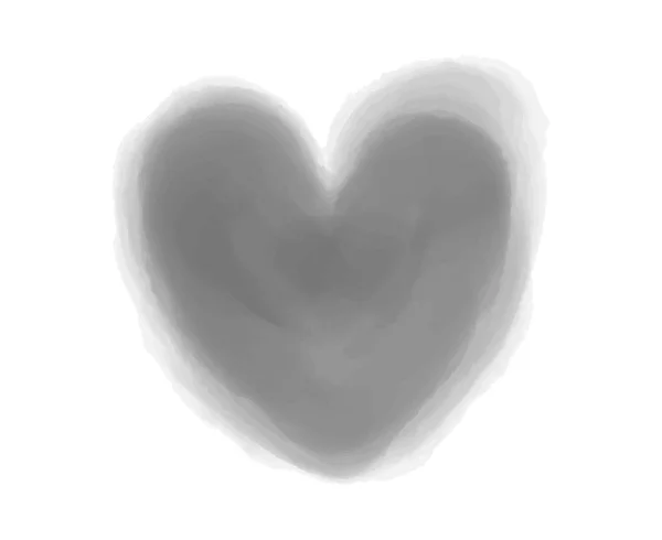 Coeur Numérique Aquarelle Sur Blanc Tache Aquarelle Sur Fond Isolé — Image vectorielle