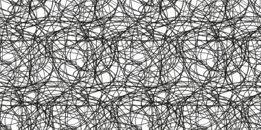 Chaos wallpaper. Chaotic pattern. Tangled texture with lines. Seamless hand drawn dinamic scrawls. Background with waves. Line art. Image for banners, posters, flyers and textiles clipart