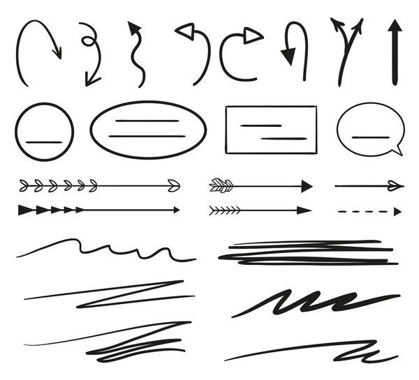 Infographic Elementen Achtergrond Van Isolatie Hand Getekende Frames Pijlen Wit — Stockvector