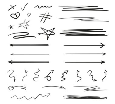 Infographic elements on isolation background. Backgrounds with array of lines on white. Intricate chaotic textures. Hand drawn tangled patterns. Black and white illustration clipart