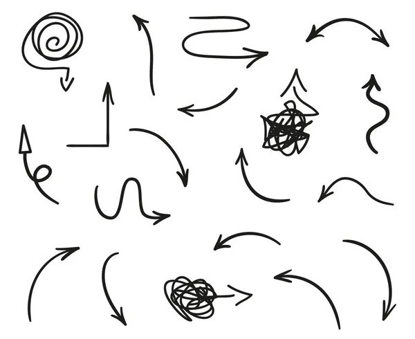 Elementos Infográficos Sobre Fondo Blanco Aislado Flechas Simples Dibujadas Mano — Vector de stock