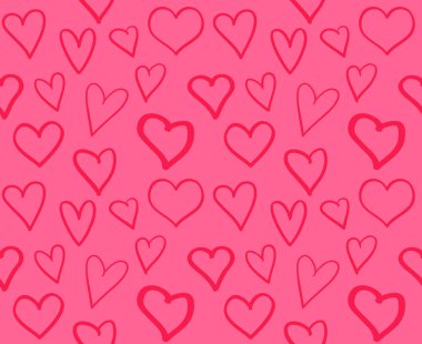 Kalpli renkli desen. Kusursuz bir doku. Tasarımınız için yazdırın. Serbest çalışma sanatı. Sevgililer Günü