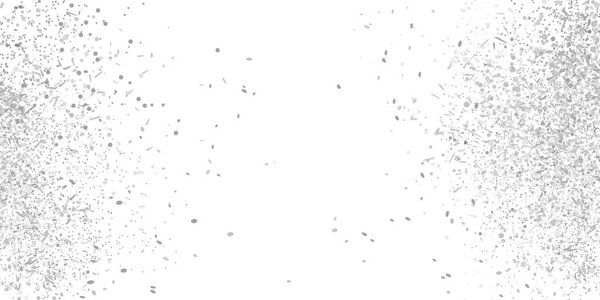 Confetti on white background. Luxury texture. Festive backdrop with glitters. Pattern for work. Print for polygraphy, posters, banners and textiles. Doodle for design. Black and white illustration