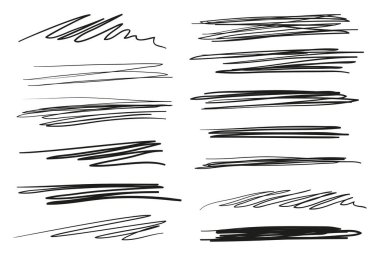 Elle çizilmiş beyaz alt çizgileri yazı. Arka çizgiler bir dizi. Kontur kaotik desenleri. Siyah beyaz resim. Posterler ve el ilanları için yarım yamalak öğeleri