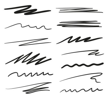 Infographic öğeleri üzerinde beyaz izole. Yarım yamalak işaretleri farklı kümesi. Çizgiler bir dizi arka planlar. Kontur kaotik arka planında. Elle çizilmiş desen. Siyah beyaz resim. İş öğeleri