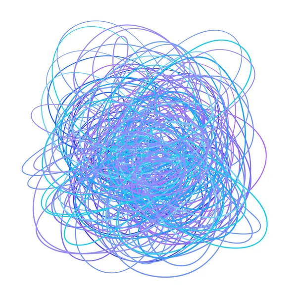 色の白にもつれた カオス パターン 落書きのスケッチ 行の配列とカラフルな背景は 複雑な混沌としたテクスチャです 芸術の創造 バナー ポスター シャツを印刷します — ストックベクタ