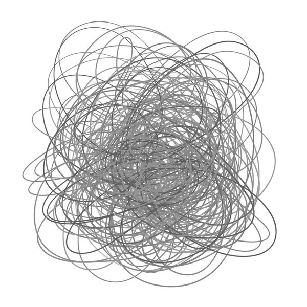 Chaos on white. Abstract tangled texture. Random chaotic lines. Hand drawn dinamic scrawls. Black and white illustration. Background with lines. Universal pattern. Art creation