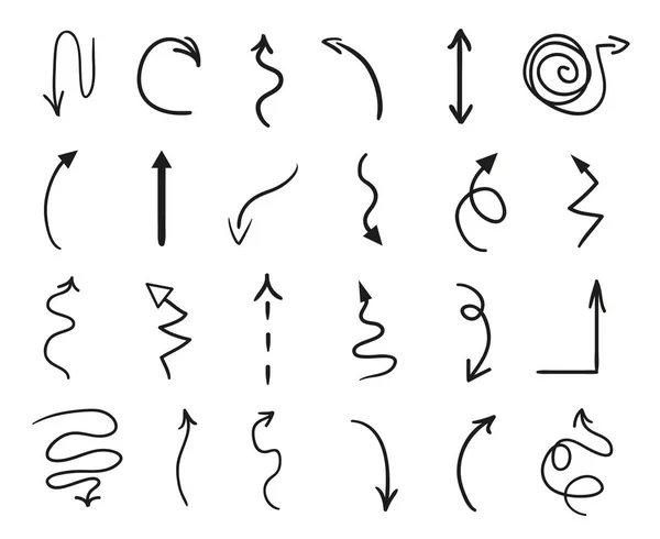 Eléments Infographie Sur Fond Blanc Isolé Flèches Simples Dessinées Main — Image vectorielle