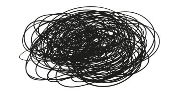 Beyaz üzerine kaotik şekli. Karışık doku soyut. Elle çizilmiş Fotodinamik scrawls. Siyah beyaz resim. Hatları ile arka plan. Evrensel desen. Sanat yaratma