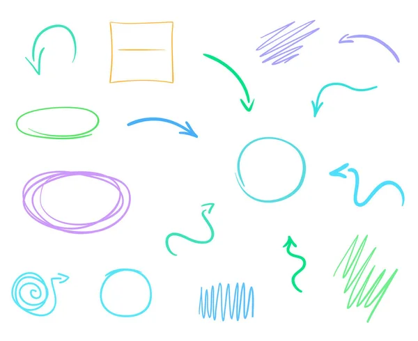 インフォ グラフィックの要素 白で幾何学的図形を描画します 行の配列とカラーの背景 抽象的な矢印 カラフルなイラスト ポスターやチラシの大ざっぱな要素 — ストックベクタ