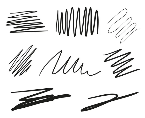 Handgezeichneter Schriftzug Unterstreicht Auf Weiß Abstrakte Hintergründe Mit Einer Reihe — Stockvektor