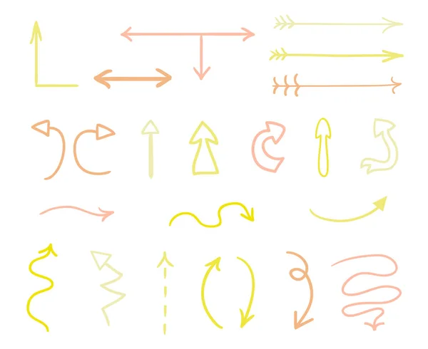 手绘的信息图元素在白色 抽象的多色箭头 线条艺术 五颜六色的插图 艺术品涂鸦 — 图库矢量图片