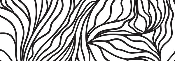 Абстрактный Рисунок Волнами Волнистый Фон Черно Белая Иллюстрация — стоковый вектор