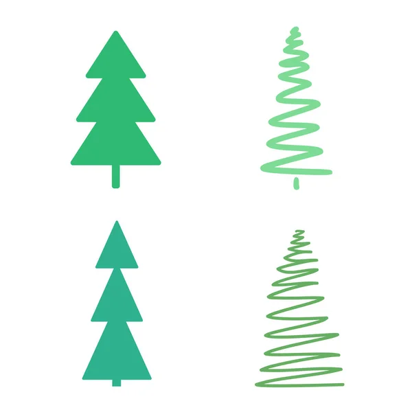 Arbre Noël Coloré Sur Blanc Arbres Noël Abstraits Dessinés Main — Image vectorielle