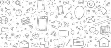 Okul malzemelerinin soyut kalıpları. Okula dönelim. Siyah beyaz çizim. Eğitim kavramı