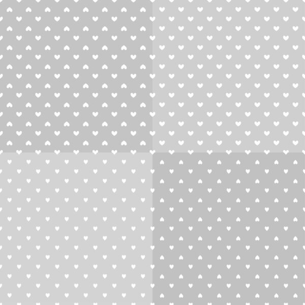 Set of abstract backgrounds with hearts. Seamless monochrome pattern. Black and white illustration