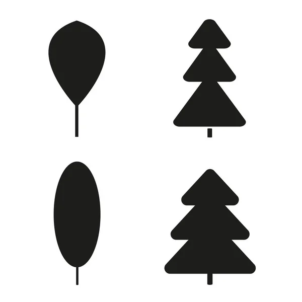Strom Bílém Vánoční Stromky Černobílá Ilustrace — Stockový vektor