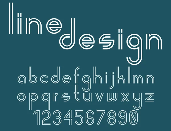 Alfabeto Linha Moderno Hipster Abstract Vector Font — Vetor de Stock