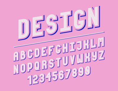 Çağdaş çizgi alfabe. Hipster soyut vektör yazı tipi.