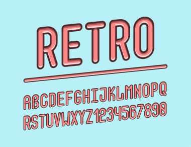 Tasarımınız için kalın retro yaratıcı yazı tipi.