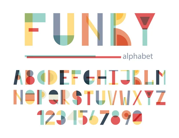 Alfabeto colorido funky . — Vetor de Stock