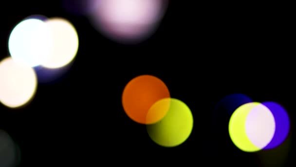 Abstract Colorful Defocused Lights Bokeh Background Overlay — Stock Video
