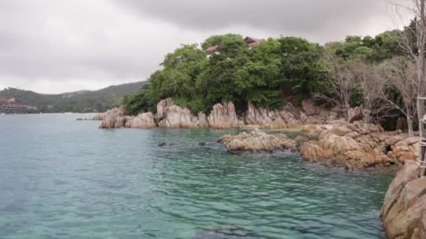 Materiały Filmowe Widok Plaży Tropikalnym Raju Spokojne Morze Słoneczny Dzień — Wideo stockowe