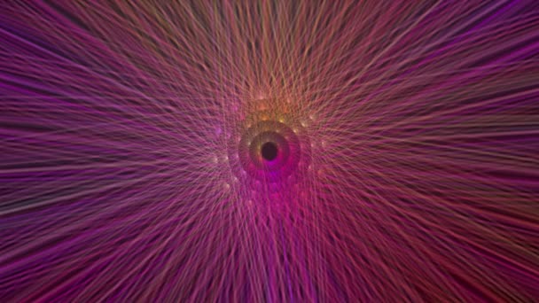 Langsame Hyper Warp Neon Sterne Rotierende Tunnel Disco Bewegungshintergrund — Stockvideo