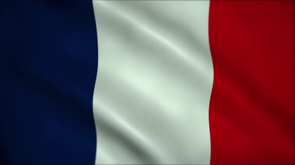 4K High Definition fnimation. Флаг Франции . — стоковое видео