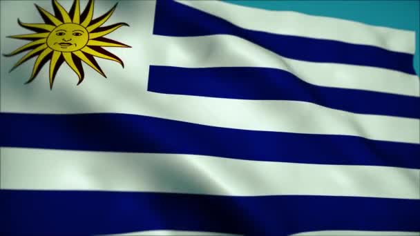 High Definition Animation Flag Uruguay Seamless Loop — Stock Video