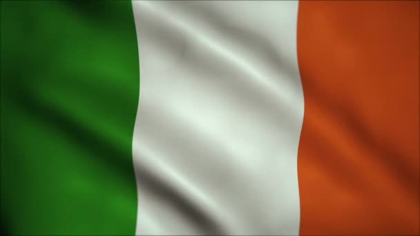 Animação de alta definição 4K. Bandeira de Irland . — Vídeo de Stock