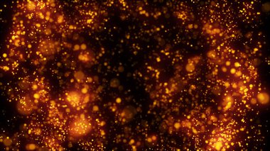 Arka aydınlatma, toz, parçacık ve karanlık bir arka plan üzerinde parlama.