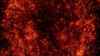 Arka aydınlatma, toz, parçacık ve karanlık bir arka plan üzerinde parlama.