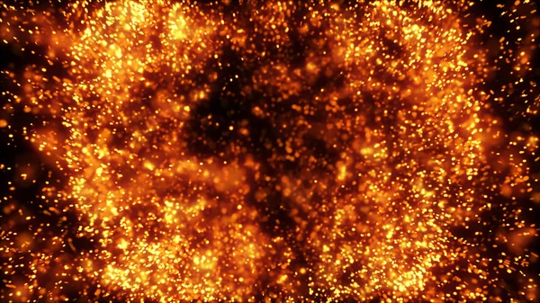 Arka aydınlatma, toz, parçacık ve karanlık bir arka plan üzerinde parlama.